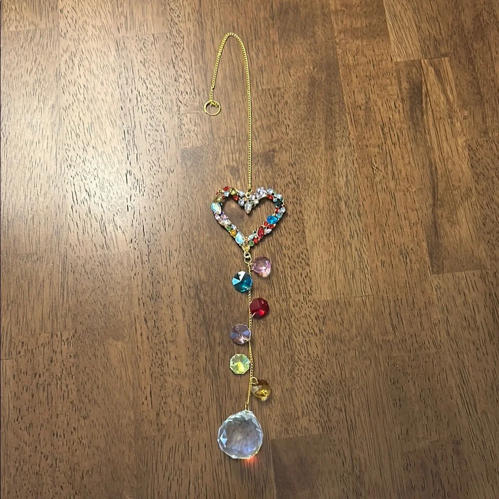 Colorful Heart Crystal Suncatcher